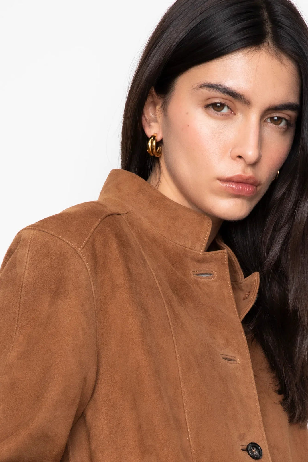 Lauren Leather Jacket Camel Suede | Yttertøy | Smuk