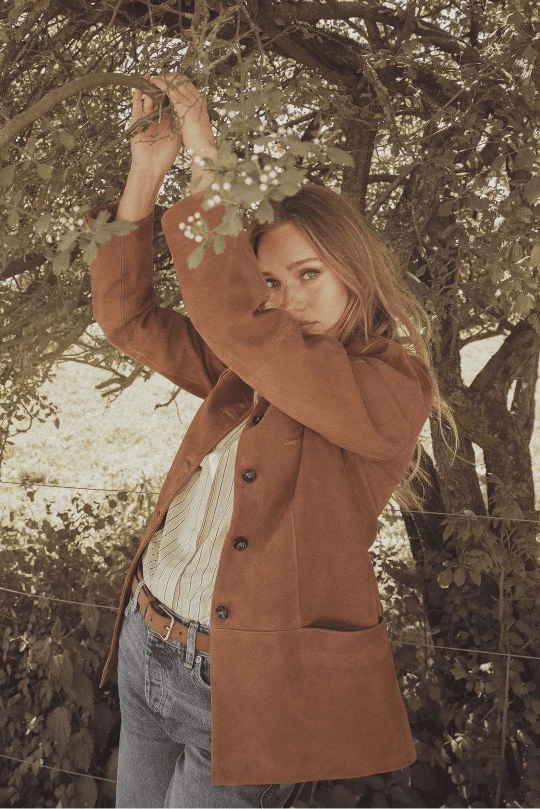 Lauren Leather Jacket Camel Suede | Yttertøy | Smuk