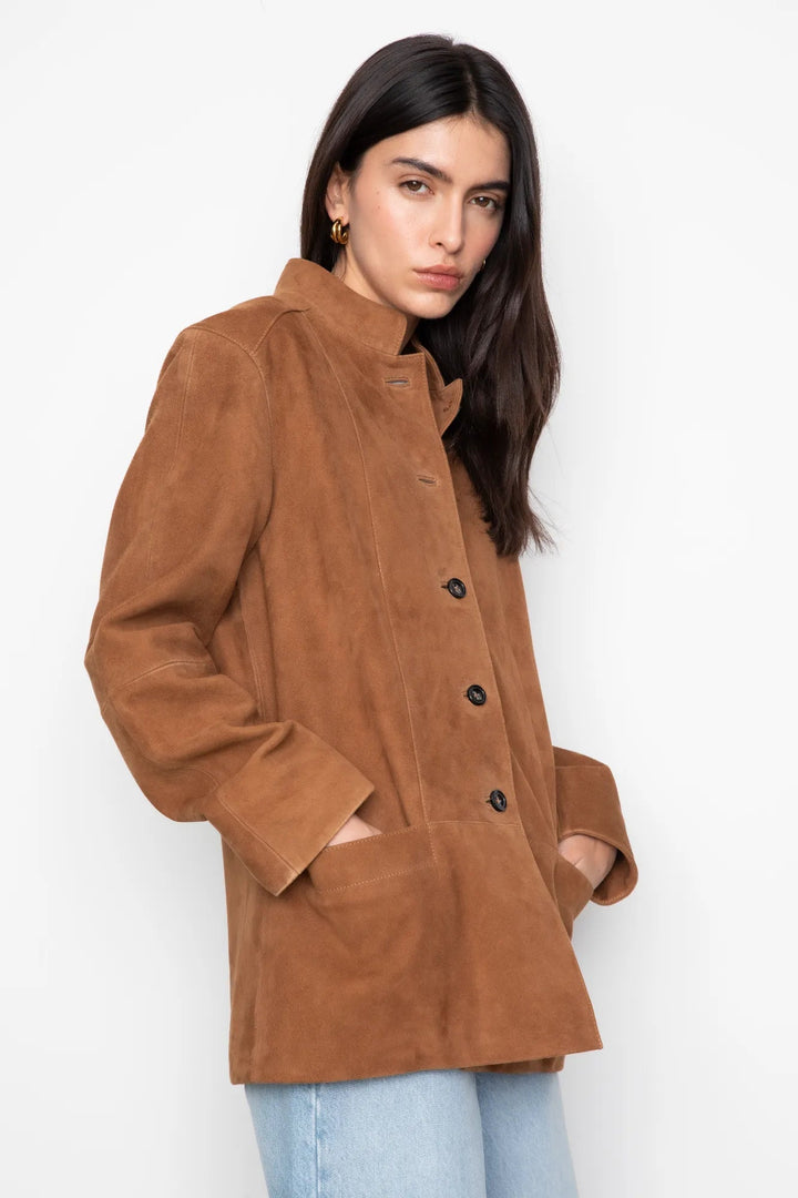 Lauren Leather Jacket Camel Suede | Yttertøy | Smuk