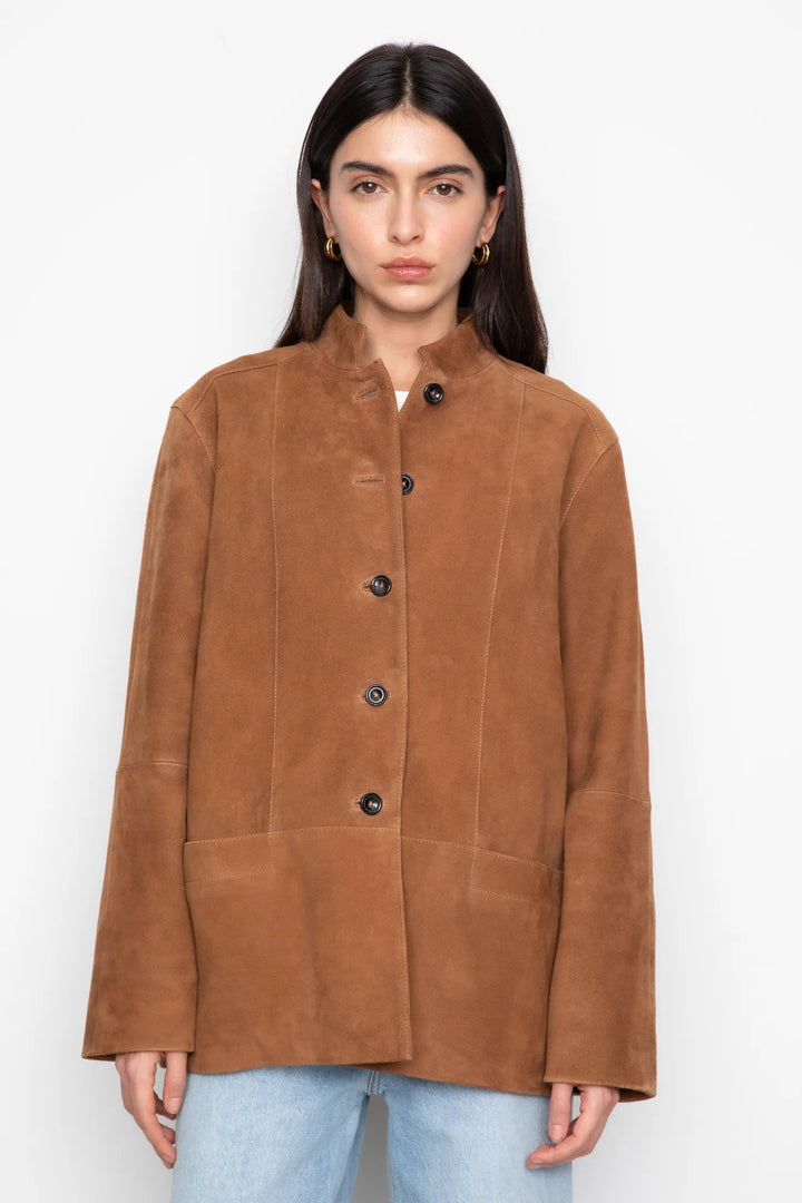 Lauren Leather Jacket Camel Suede | Yttertøy | Smuk