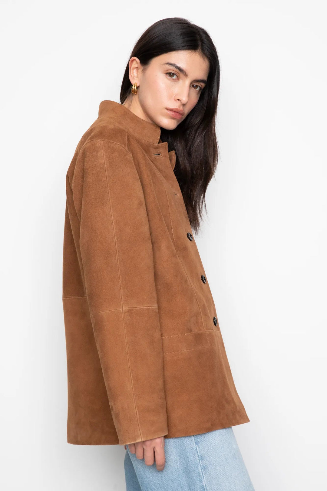 Lauren Leather Jacket Camel Suede | Yttertøy | Smuk
