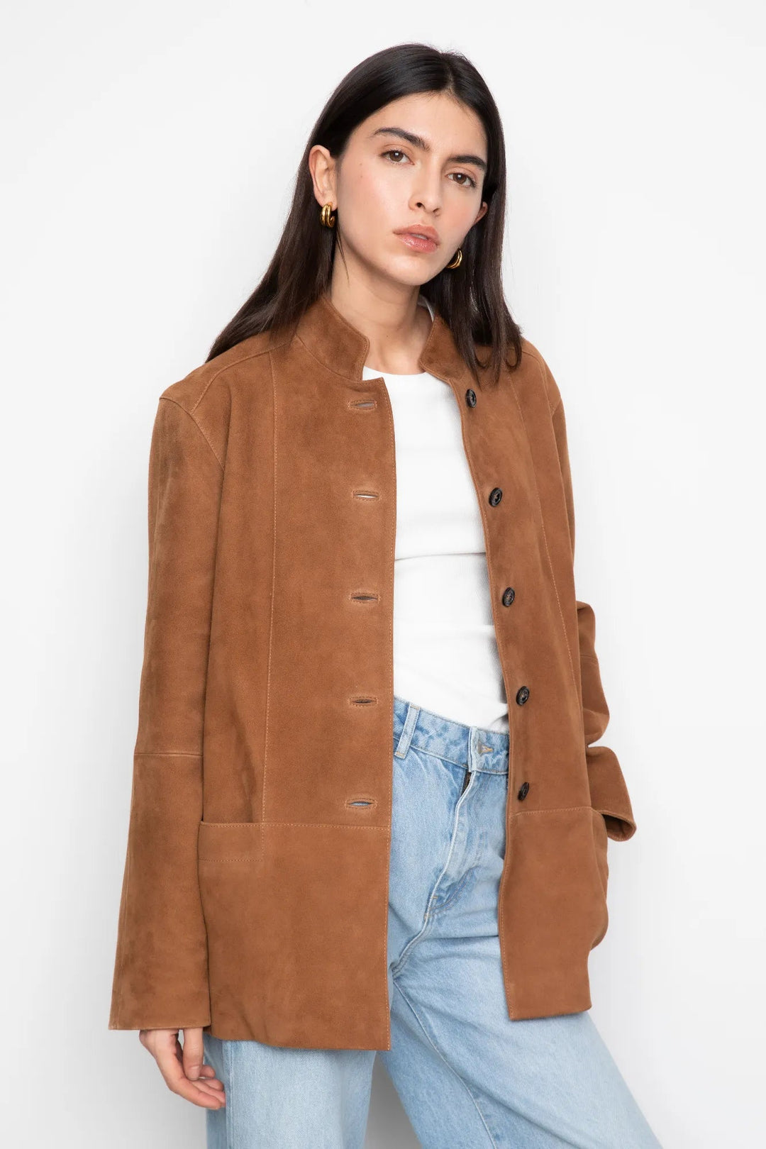 Lauren Leather Jacket Camel Suede | Yttertøy | Smuk