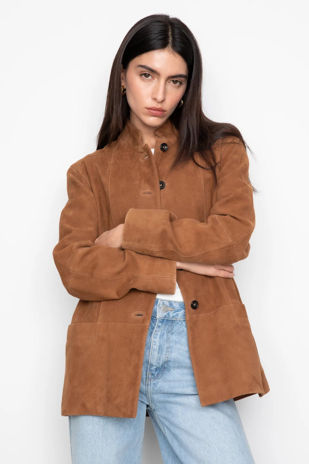 Lauren Leather Jacket Camel Suede | Yttertøy | Smuk