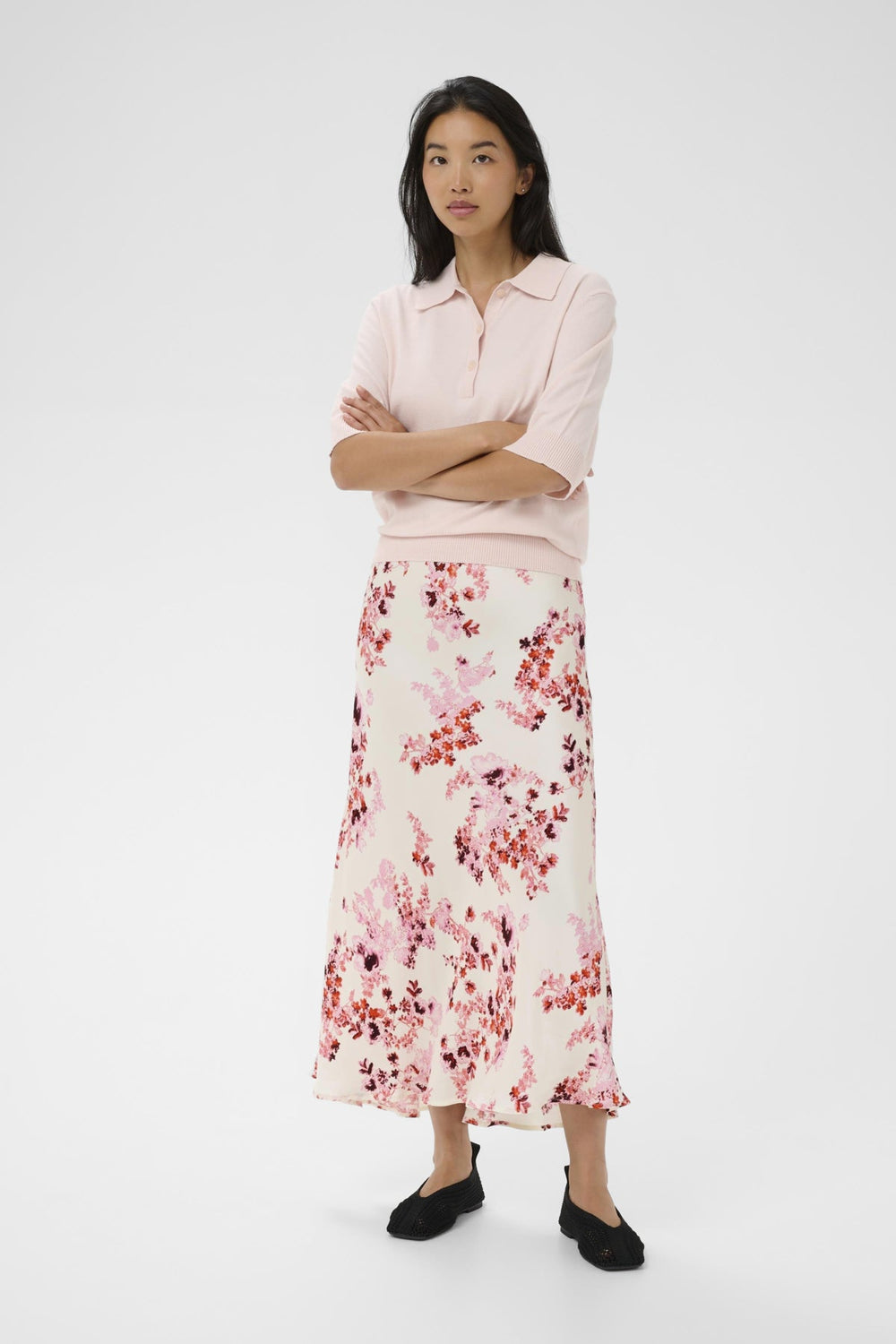 Laurina Skirt Pink Shadow Flower Print | Skjørt | Smuk