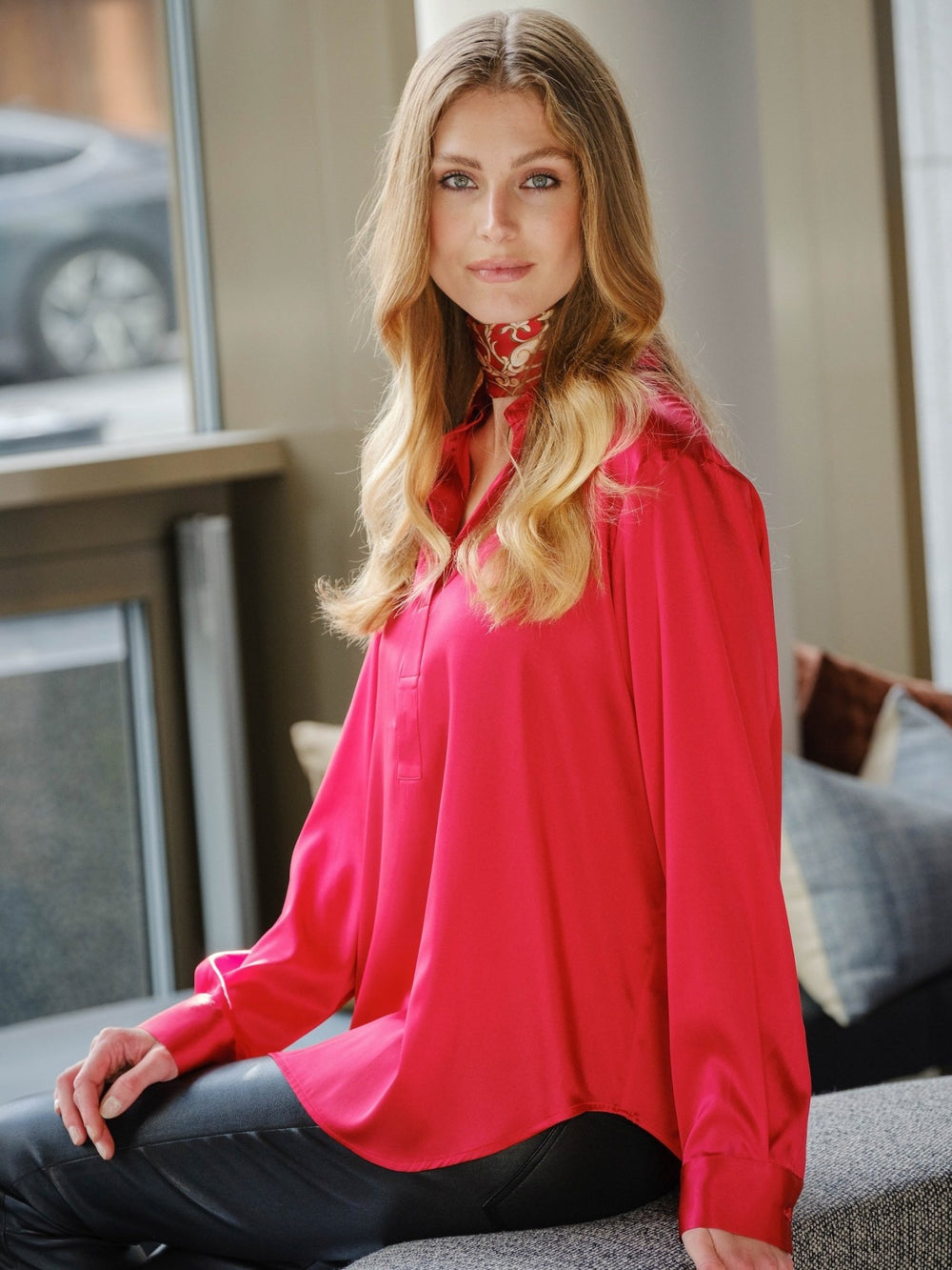 Leia Blouse Red | Skjorter og bluser | Smuk - Dameklær på nett