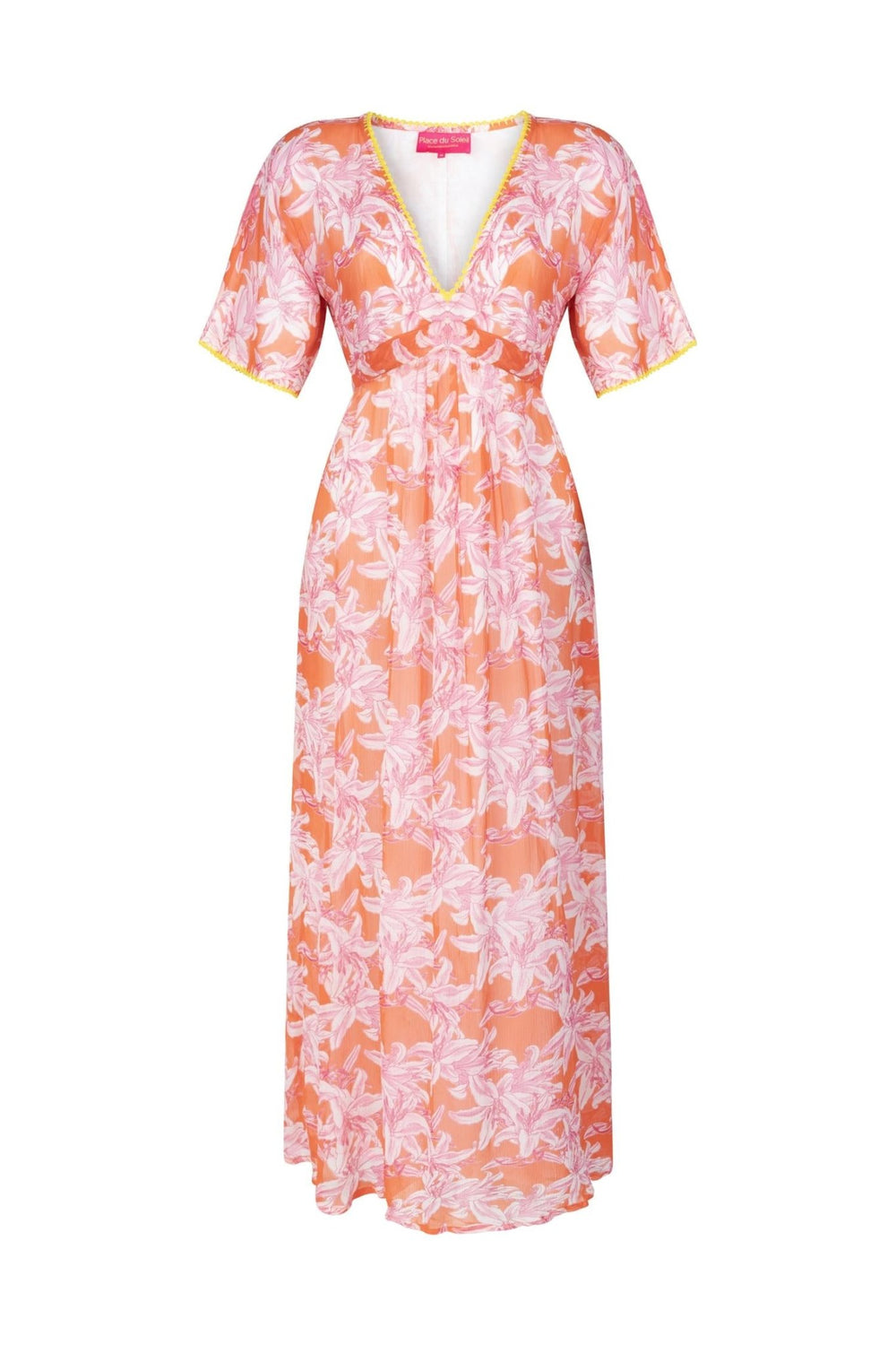 Lelies Long Dress Orange White | Kjoler | Smuk - Dameklær på nett