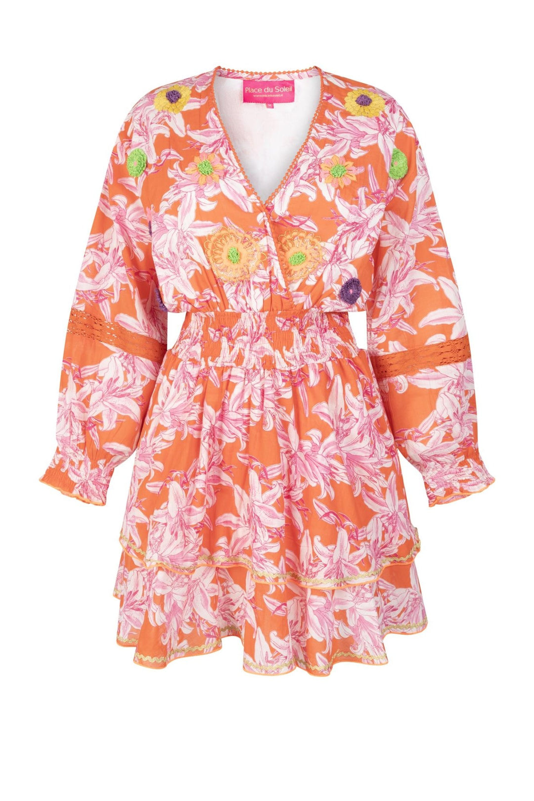 Lelies Short Dress Orange White | Kjoler | Smuk - Dameklær på nett