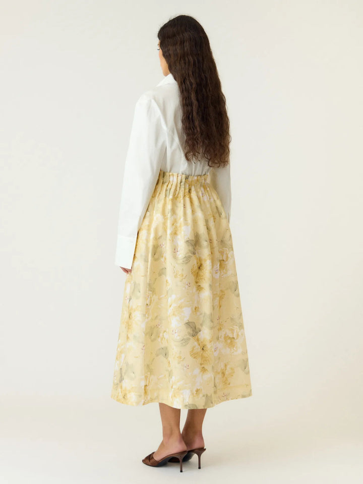 Lemon Hw Ankle Skirt Pale Banana Lemon Print | Skjørt | Smuk