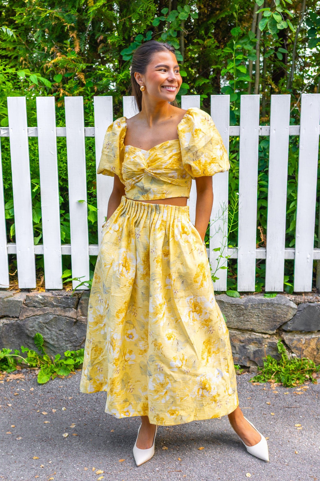 Lemon Hw Ankle Skirt Pale Banana Lemon Print | Skjørt | Smuk