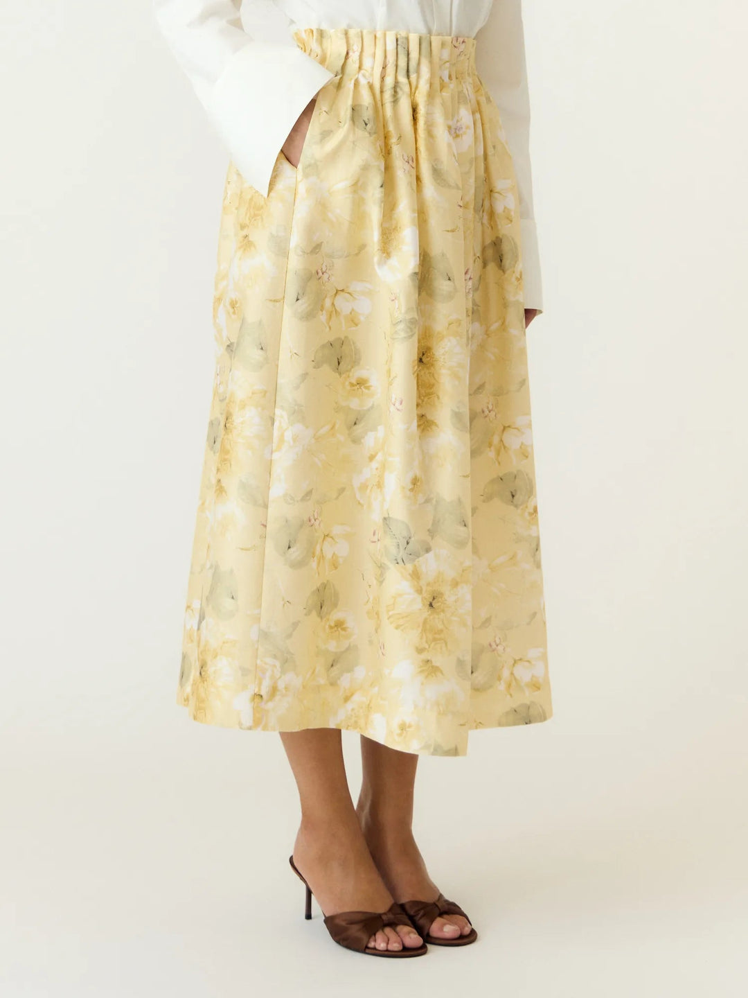 Lemon Hw Ankle Skirt Pale Banana Lemon Print | Skjørt | Smuk