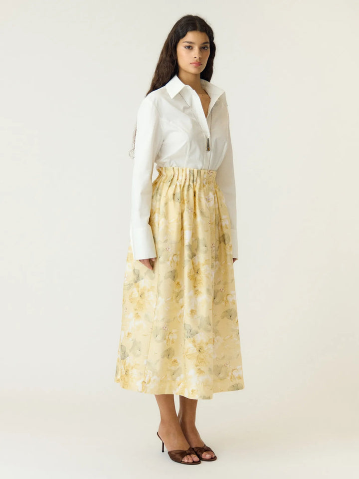 Lemon Hw Ankle Skirt Pale Banana Lemon Print | Skjørt | Smuk