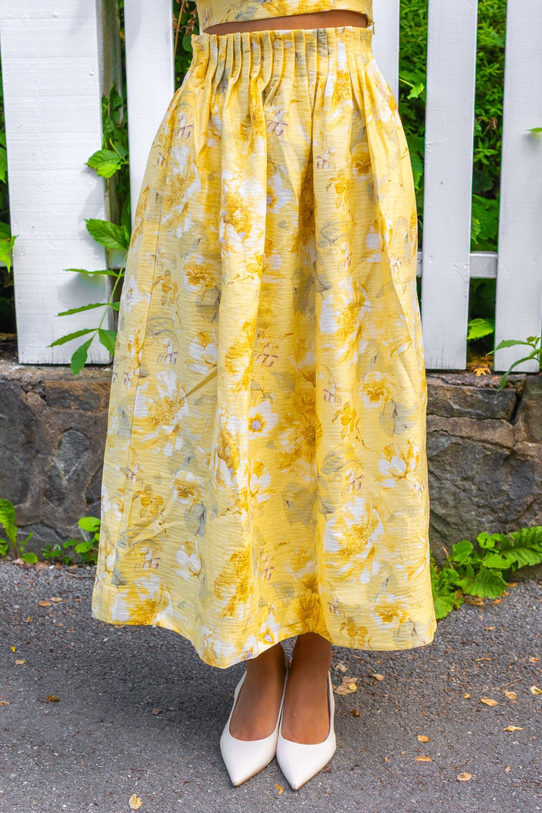 Lemon Hw Ankle Skirt Pale Banana Lemon Print | Skjørt | Smuk