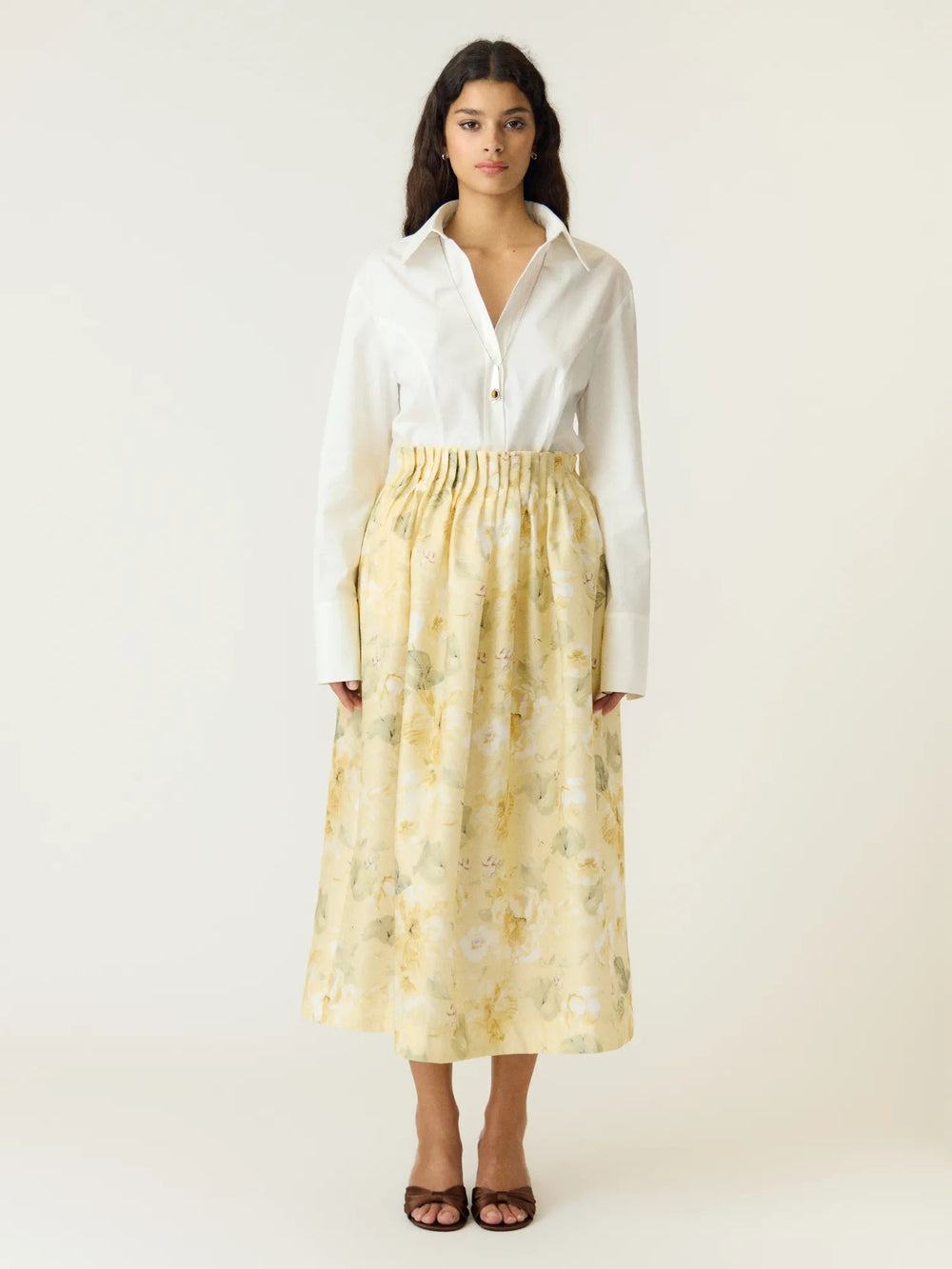 Lemon Hw Ankle Skirt Pale Banana Lemon Print | Skjørt | Smuk