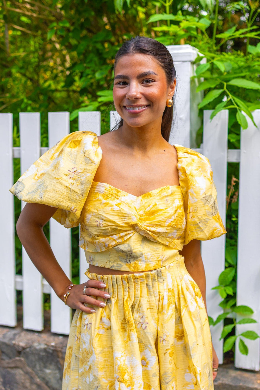 Lemon Ss Short Top Pale Banana Lemon Print | Topper | Smuk