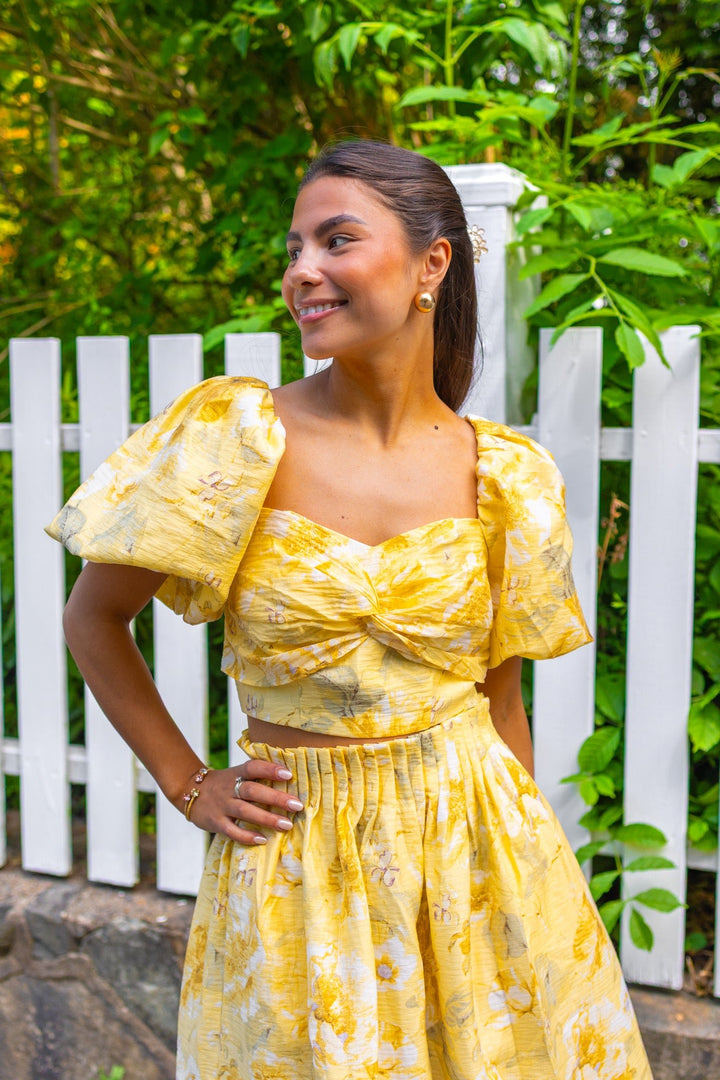 Lemon Ss Short Top Pale Banana Lemon Print | Topper | Smuk