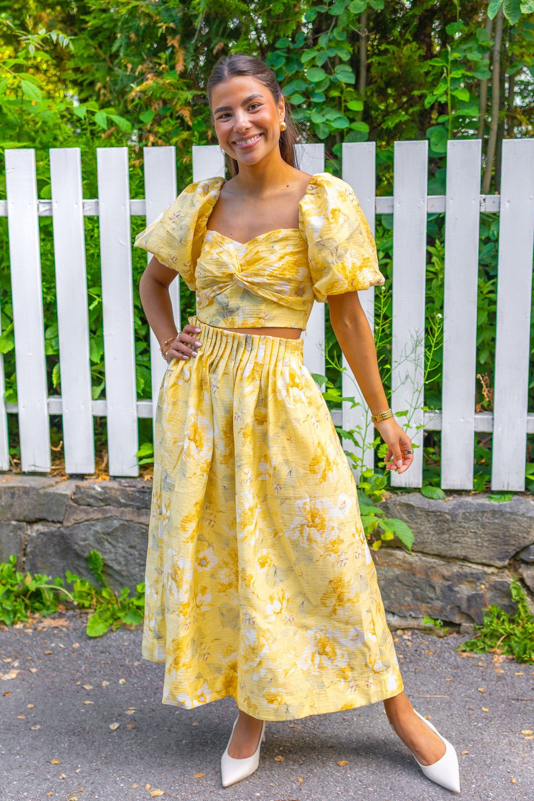 Lemon Ss Short Top Pale Banana Lemon Print | Topper | Smuk
