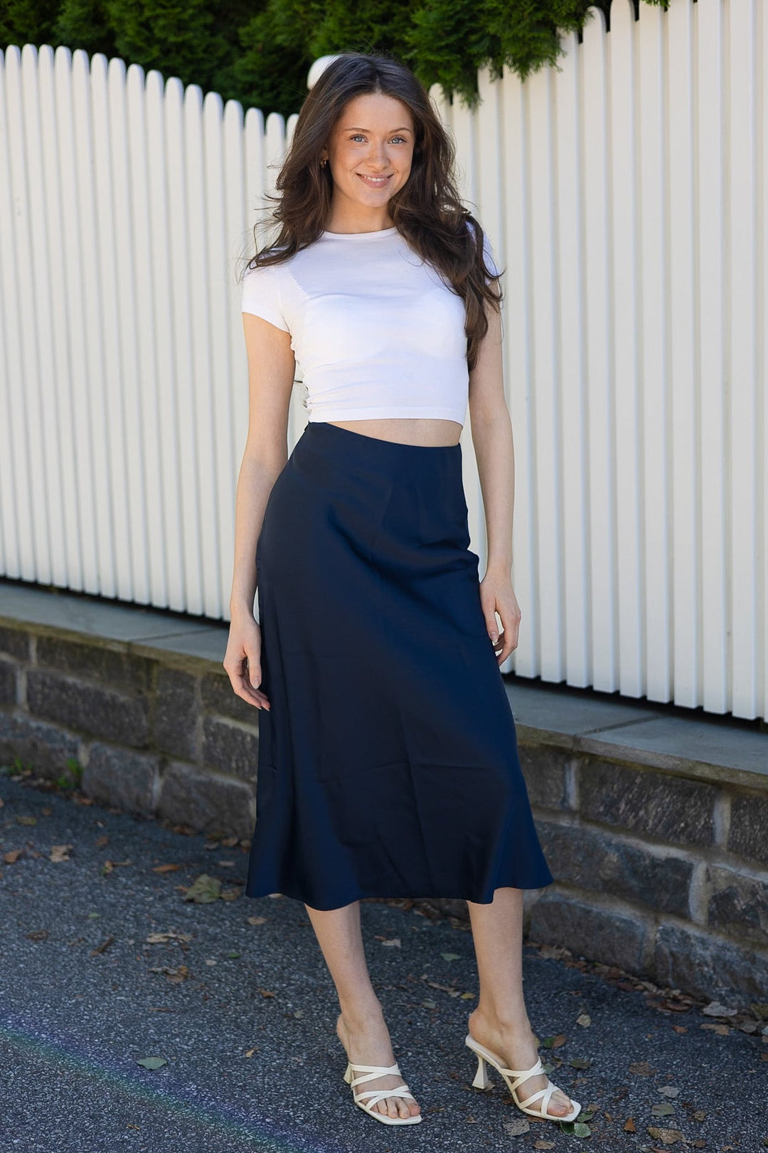 Lena Hw Midi Skirt Dark Sapphire | Skjørt | Smuk - Dameklær på nett