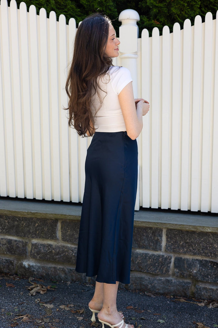 Lena Hw Midi Skirt Dark Sapphire | Skjørt | Smuk - Dameklær på nett