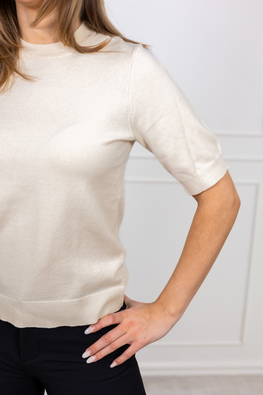 Lena Ss Knit Pullover Birch | Genser | Smuk