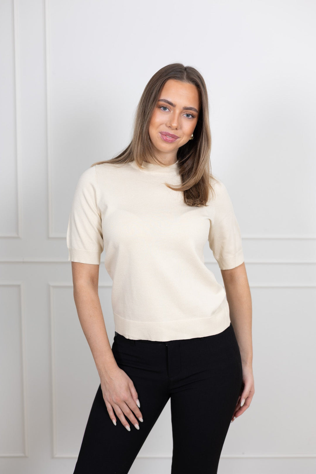 Lena Ss Knit Pullover Birch | Genser | Smuk