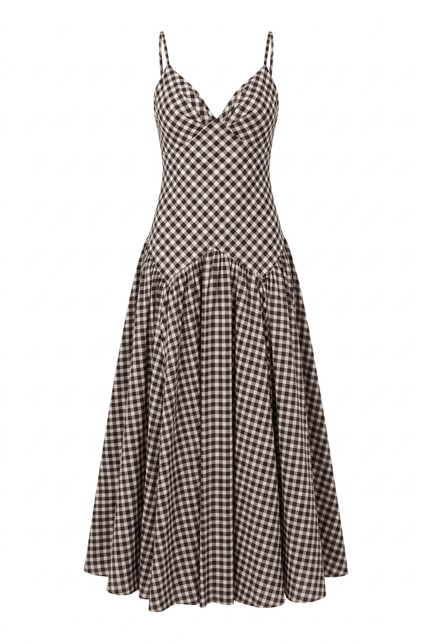 Léon Dress Brown Gingham | Kjoler | Smuk