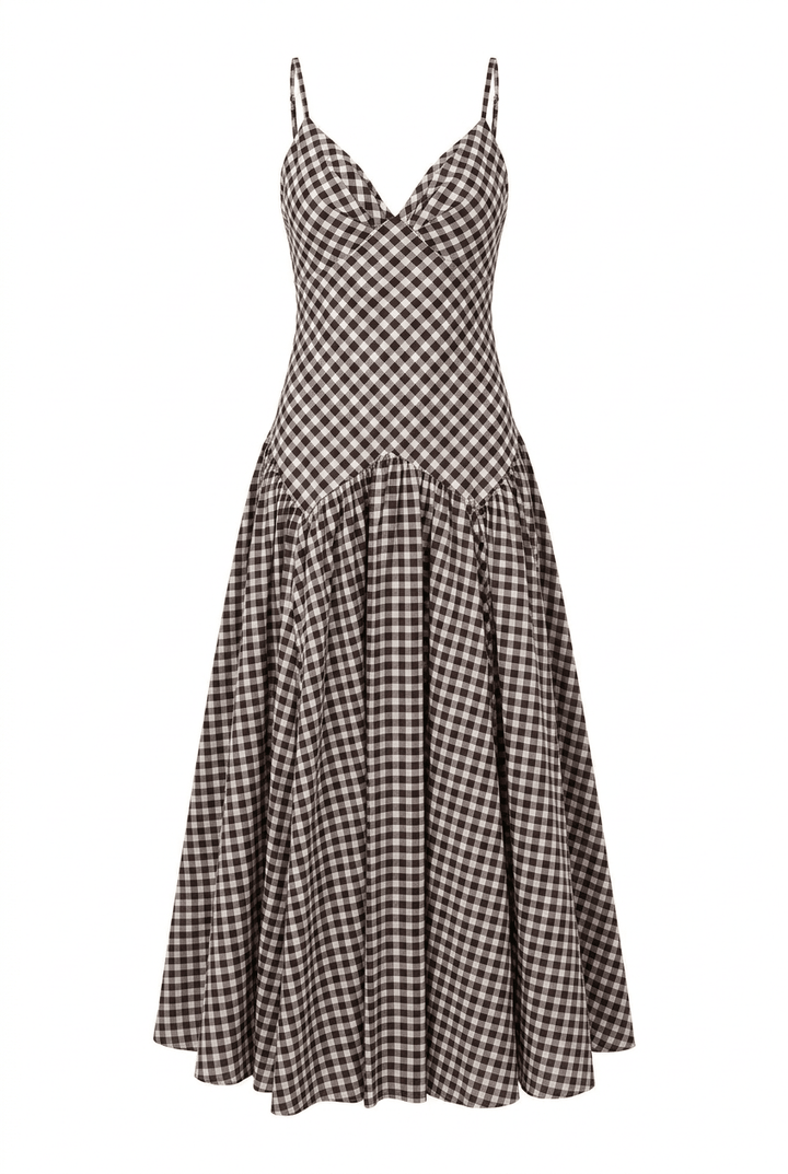 Léon Dress Brown Gingham | Kjoler | Smuk