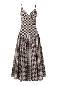Léon Dress Brown Gingham