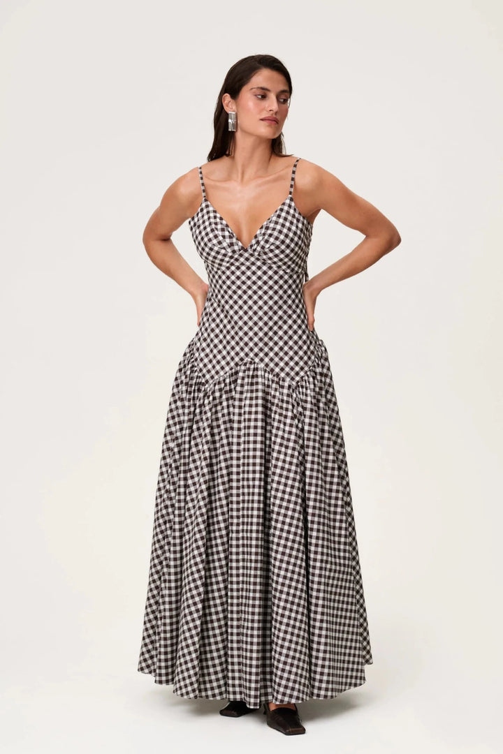 Léon Dress Brown Gingham | Kjoler | Smuk