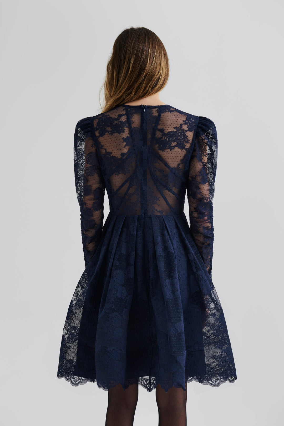 Leoni Lace Mini Dress Dark Blue | Kjoler | Smuk - Dameklær på nett