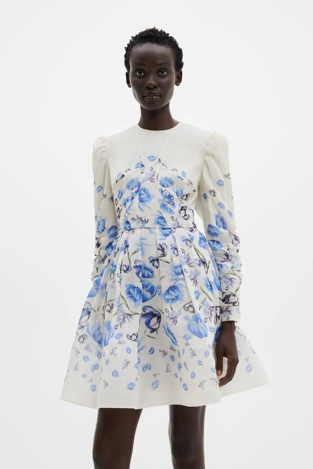 Leoni Silk Blend Mini Dress Tulip Blue | Kjoler | Smuk