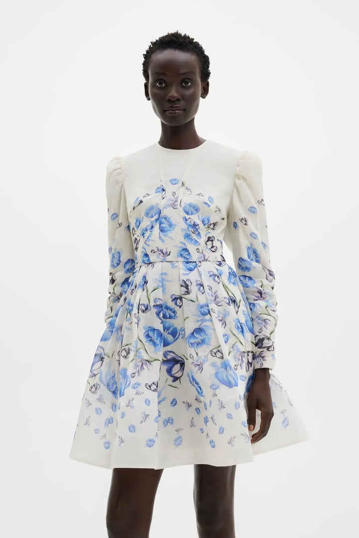 Leoni Silk Blend Mini Dress Tulip Blue | Kjoler | Smuk