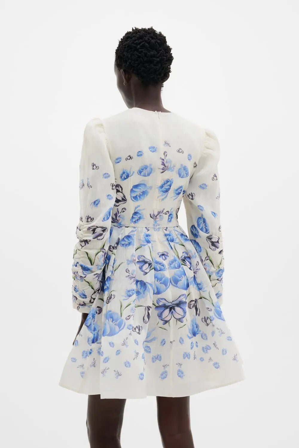 Leoni Silk Blend Mini Dress Tulip Blue | Kjoler | Smuk