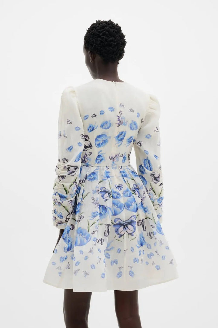 Leoni Silk Blend Mini Dress Tulip Blue | Kjoler | Smuk