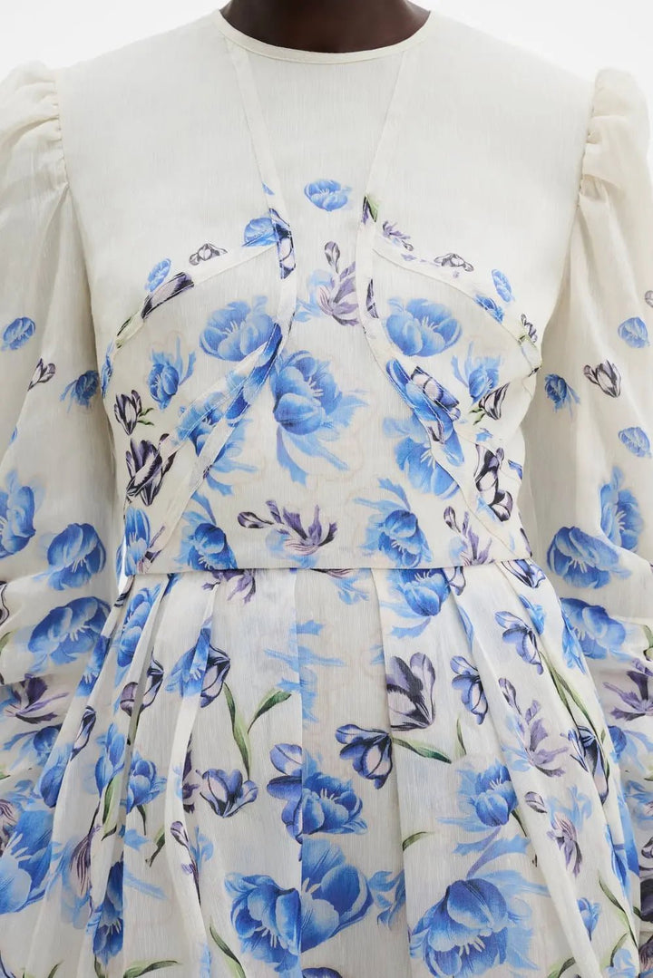 Leoni Silk Blend Mini Dress Tulip Blue | Kjoler | Smuk
