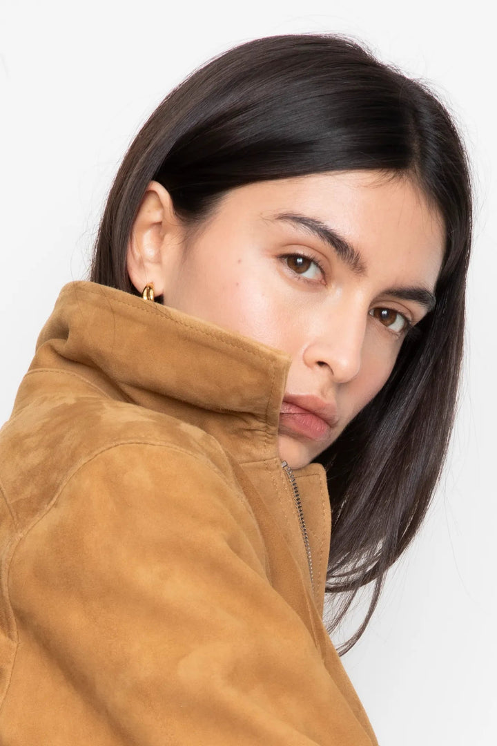 Lex Bomber Jacket Light Camel Suede | Yttertøy | Smuk