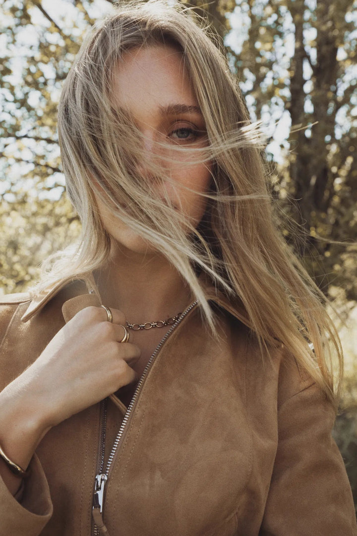 Lex Bomber Jacket Light Camel Suede | Yttertøy | Smuk