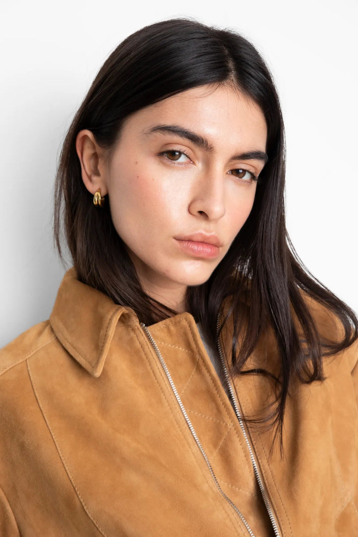 Lex Bomber Jacket Light Camel Suede | Yttertøy | Smuk