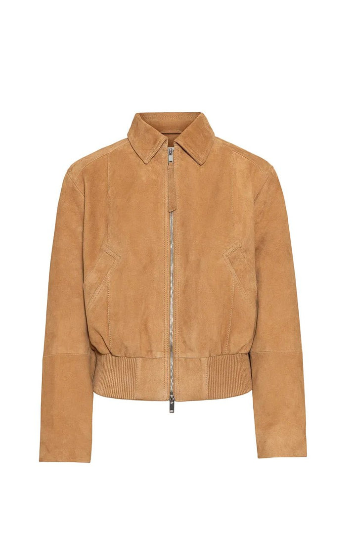 Lex Bomber Jacket Light Camel Suede | Yttertøy | Smuk