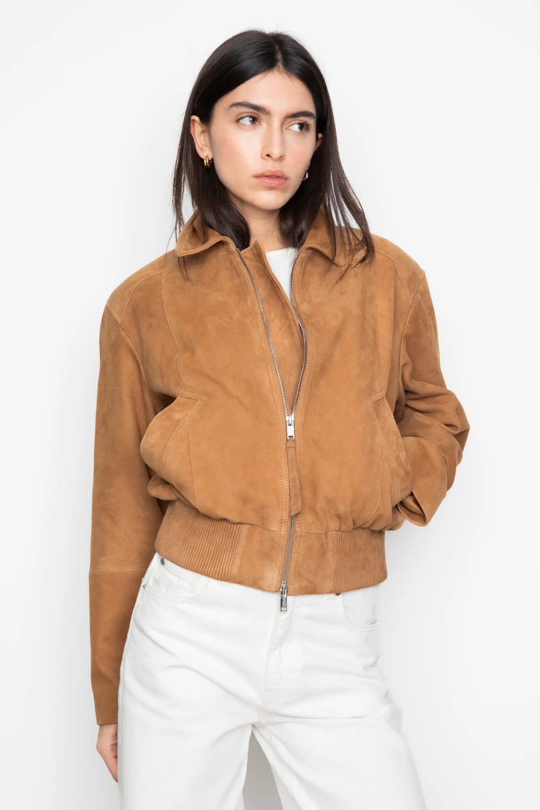 Lex Bomber Jacket Light Camel Suede | Yttertøy | Smuk
