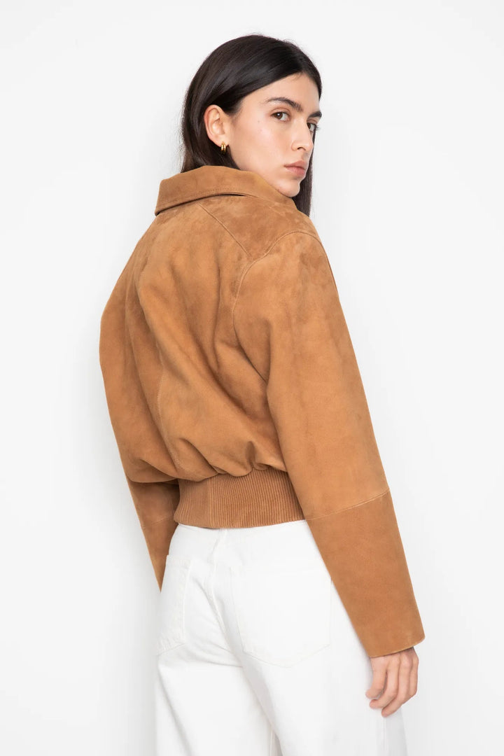 Lex Bomber Jacket Light Camel Suede | Yttertøy | Smuk