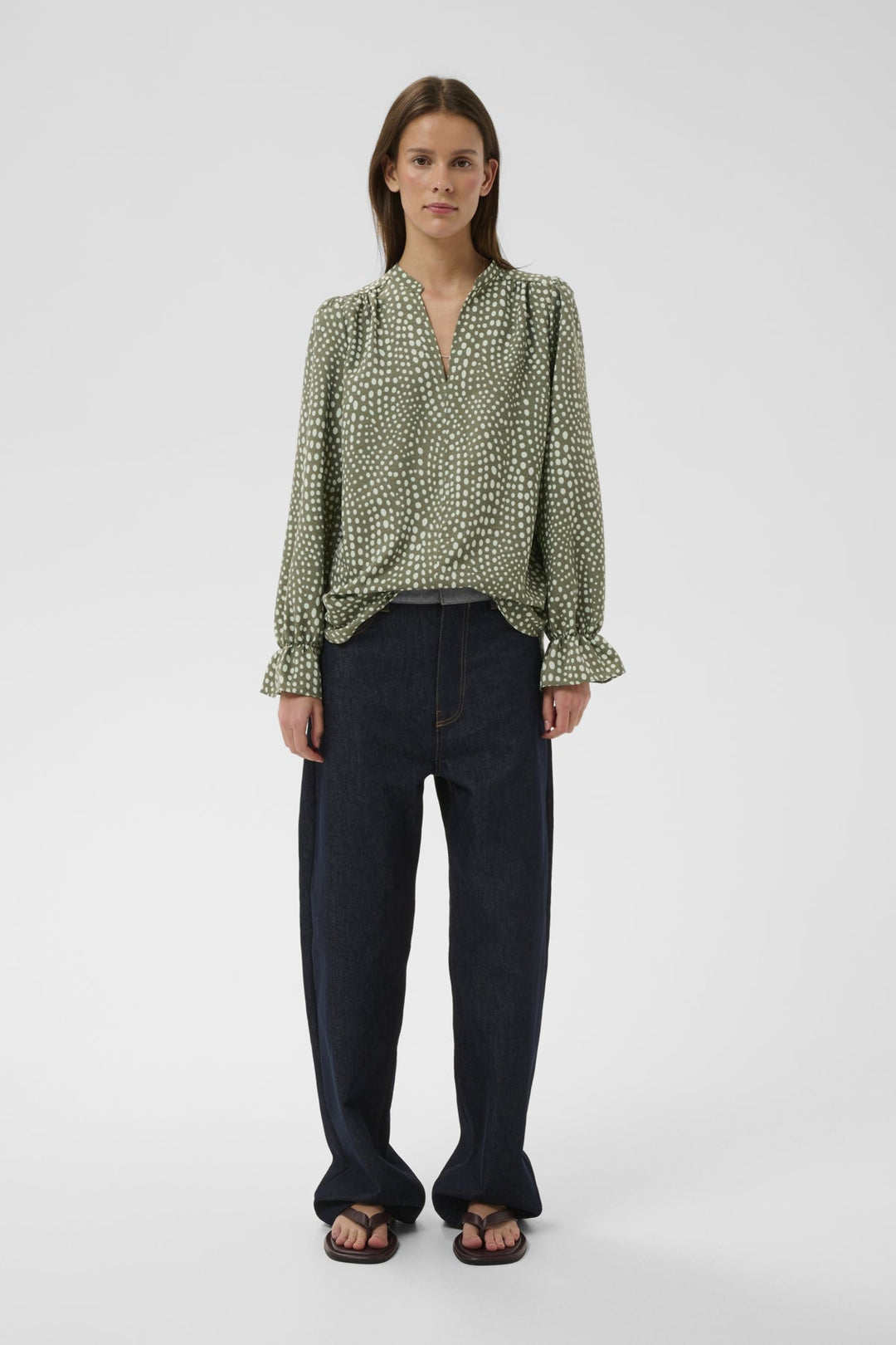 Libertyiw Blouse Green Faded Dot | Skjorter og bluser | Smuk