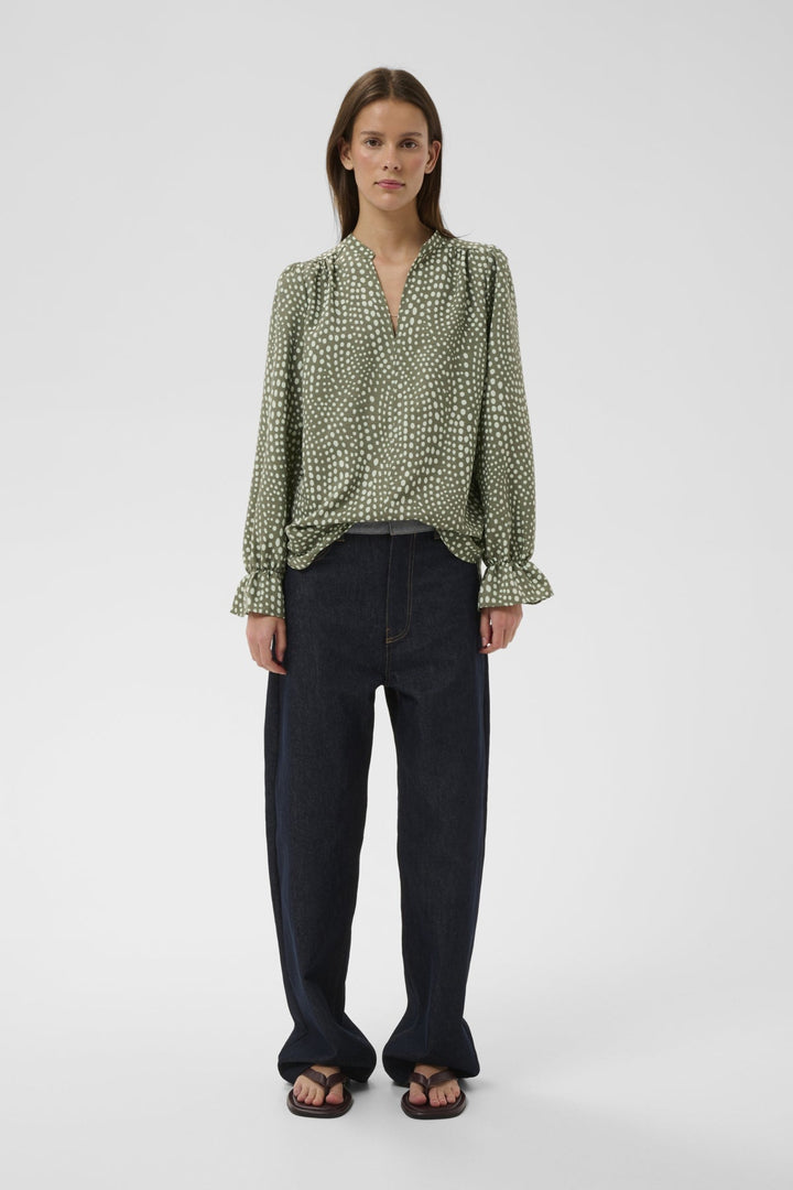 Libertyiw Blouse Green Faded Dot | Skjorter og bluser | Smuk
