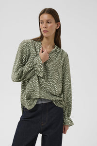 Libertyiw Blouse Green Faded Dot