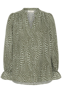 Libertyiw Blouse Green Faded Dot
