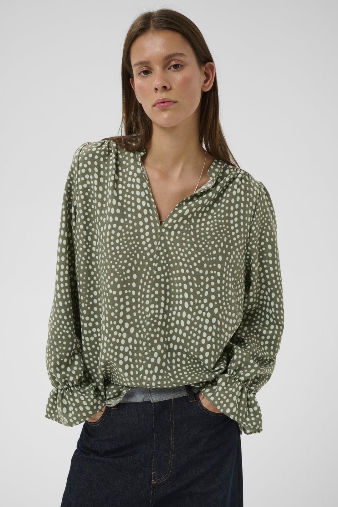 Libertyiw Blouse Green Faded Dot | Skjorter og bluser | Smuk