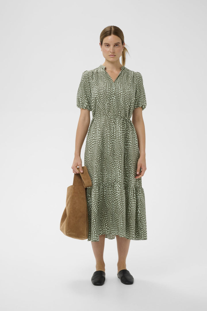 Libertyiw Dress Green Faded Dot | Kjoler | Smuk