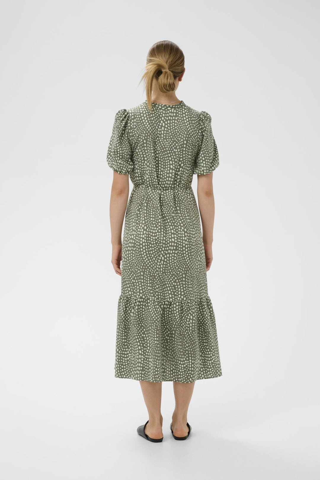 Libertyiw Dress Green Faded Dot | Kjoler | Smuk
