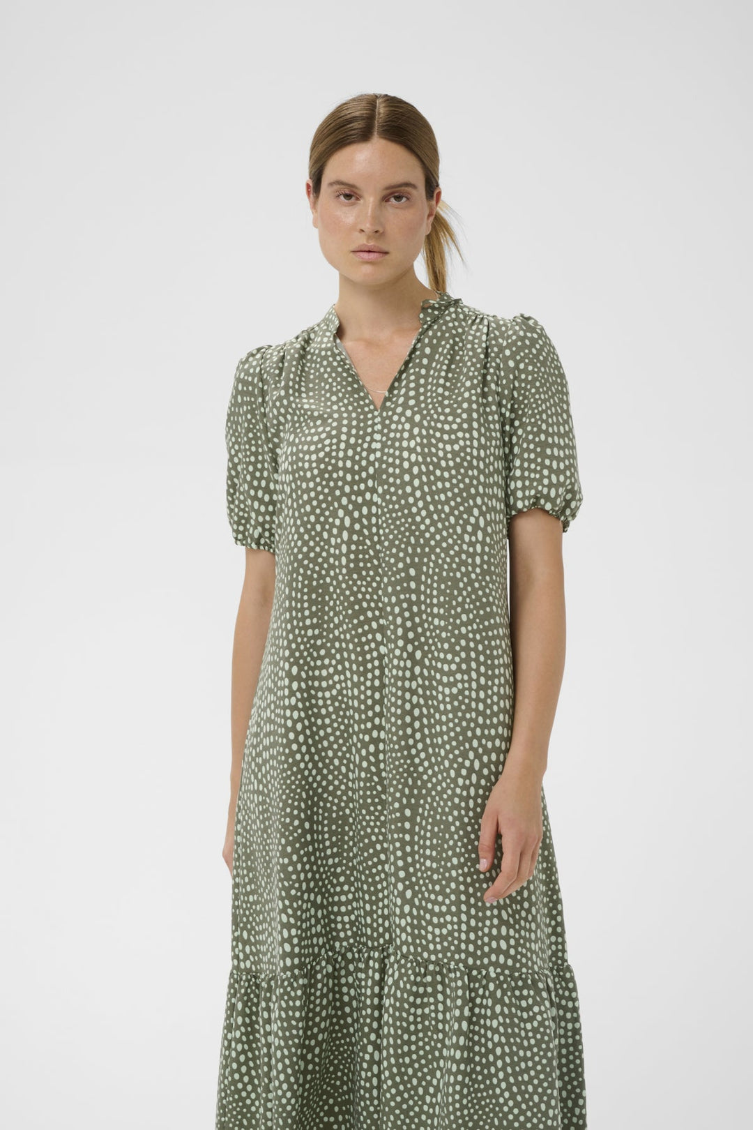 Libertyiw Dress Green Faded Dot | Kjoler | Smuk