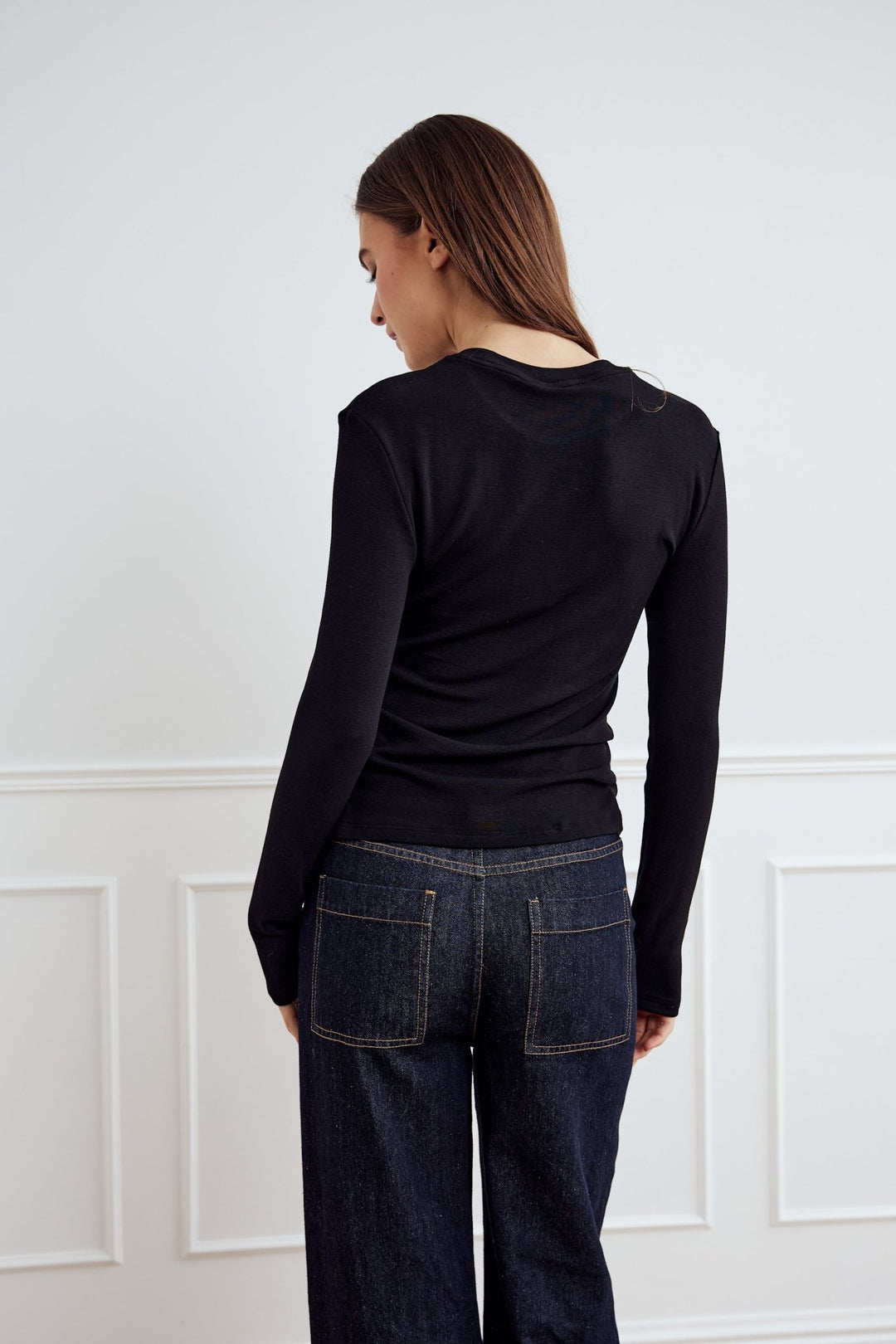 Lidie Ls Top Black | Topper | Smuk