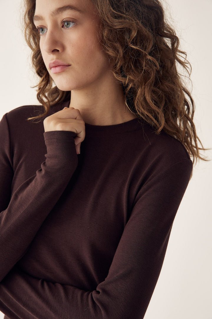 Lidie Ls Top Chocolate | Topper | Smuk